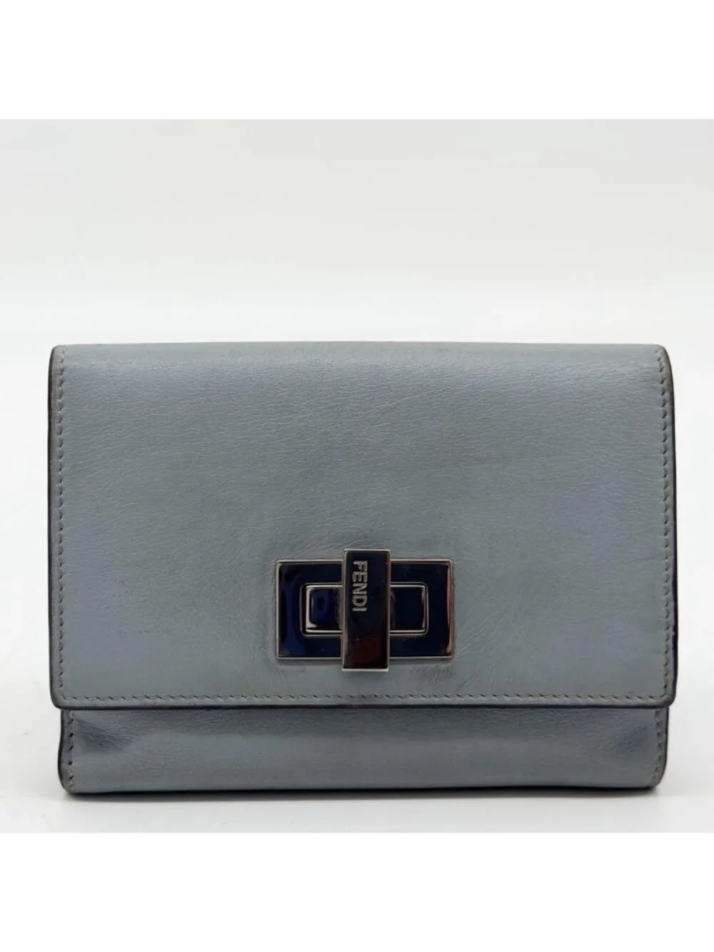 Fendi Peekaboo Selleria Turnlock Bifold Compact Wallet